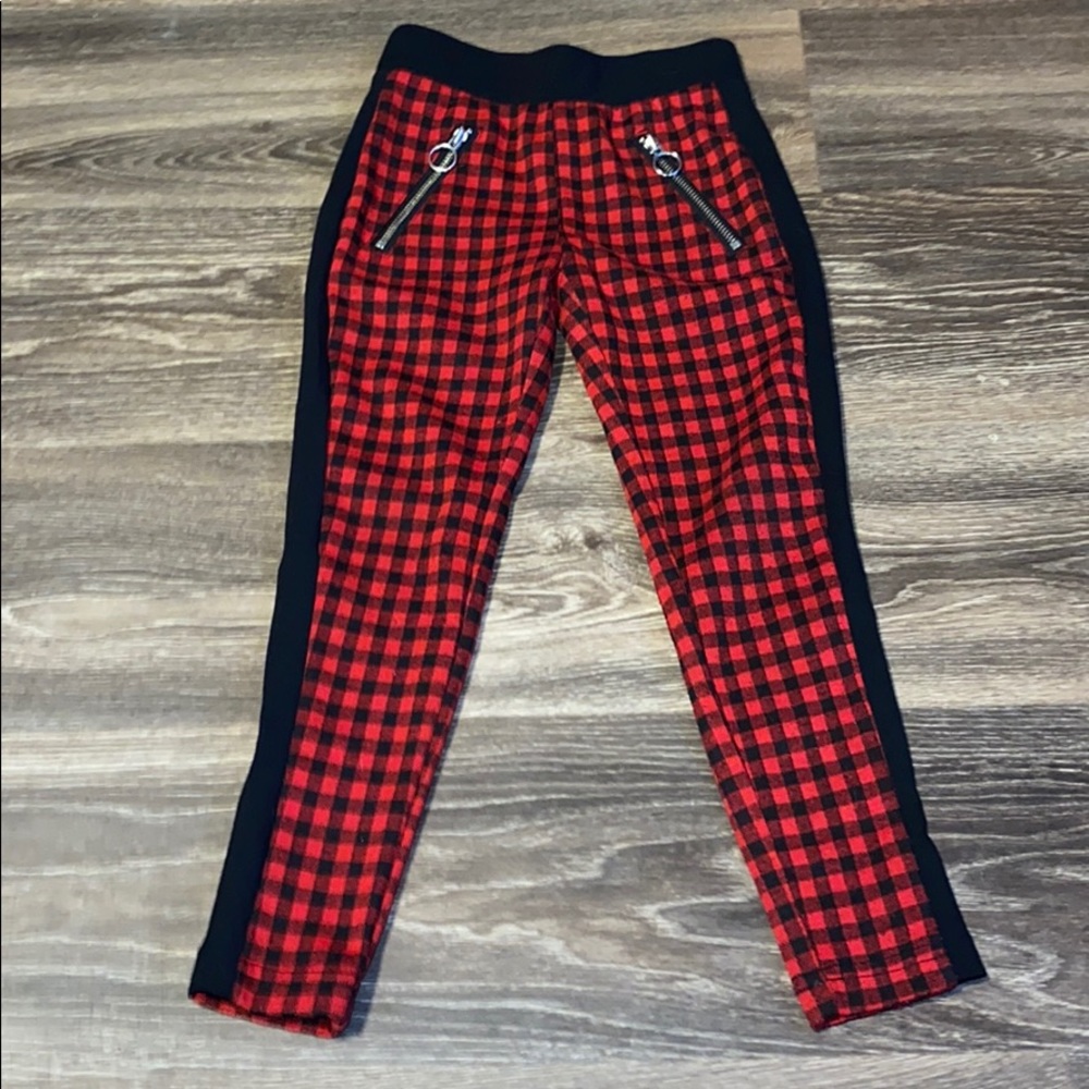 Justice Red Plaid Pants Size 6